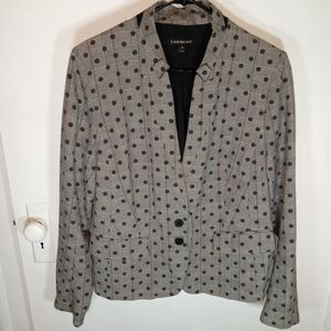 Lane Bryant Black and Gray Polka Dot Blazer Size 18 Plus